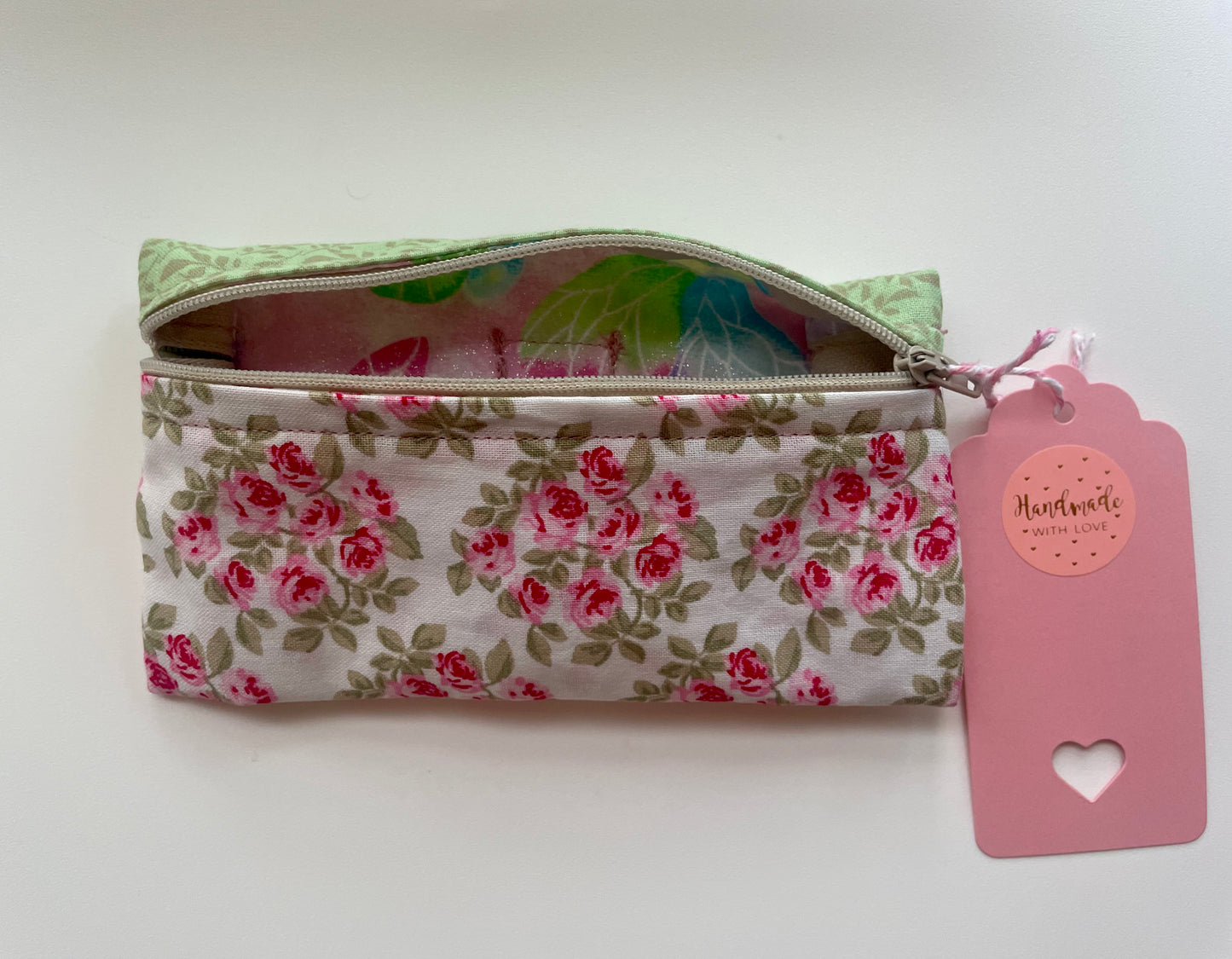 X Handmade Patchwork Purse Pouch. Rosebud