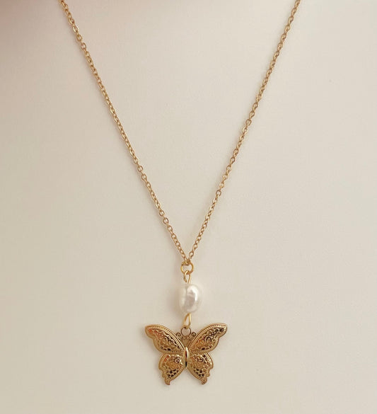 2). Cottage Collection: Butterflies Necklace
