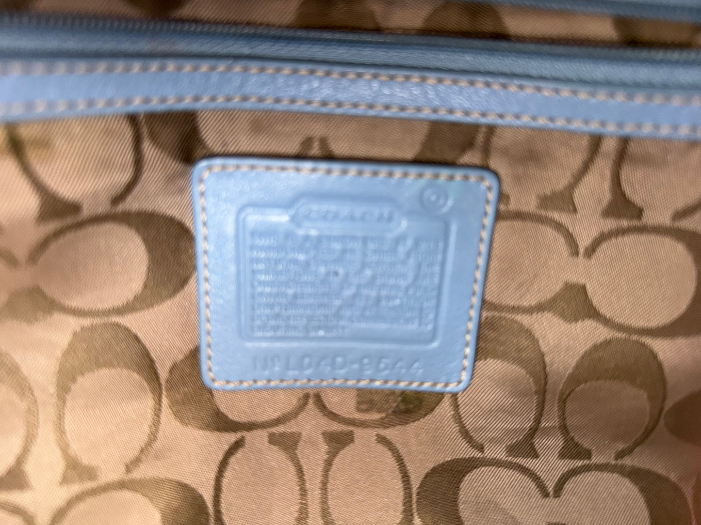 1). Vintage Y2K Coach Baby Blue Leather Shoulder Bag