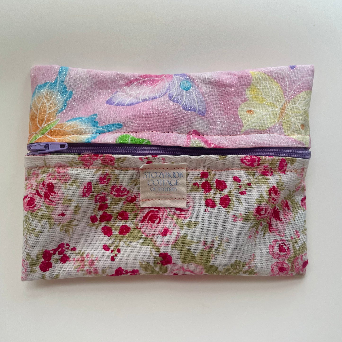 X Handmade Patchwork Purse Pouch. Butterfly Garden